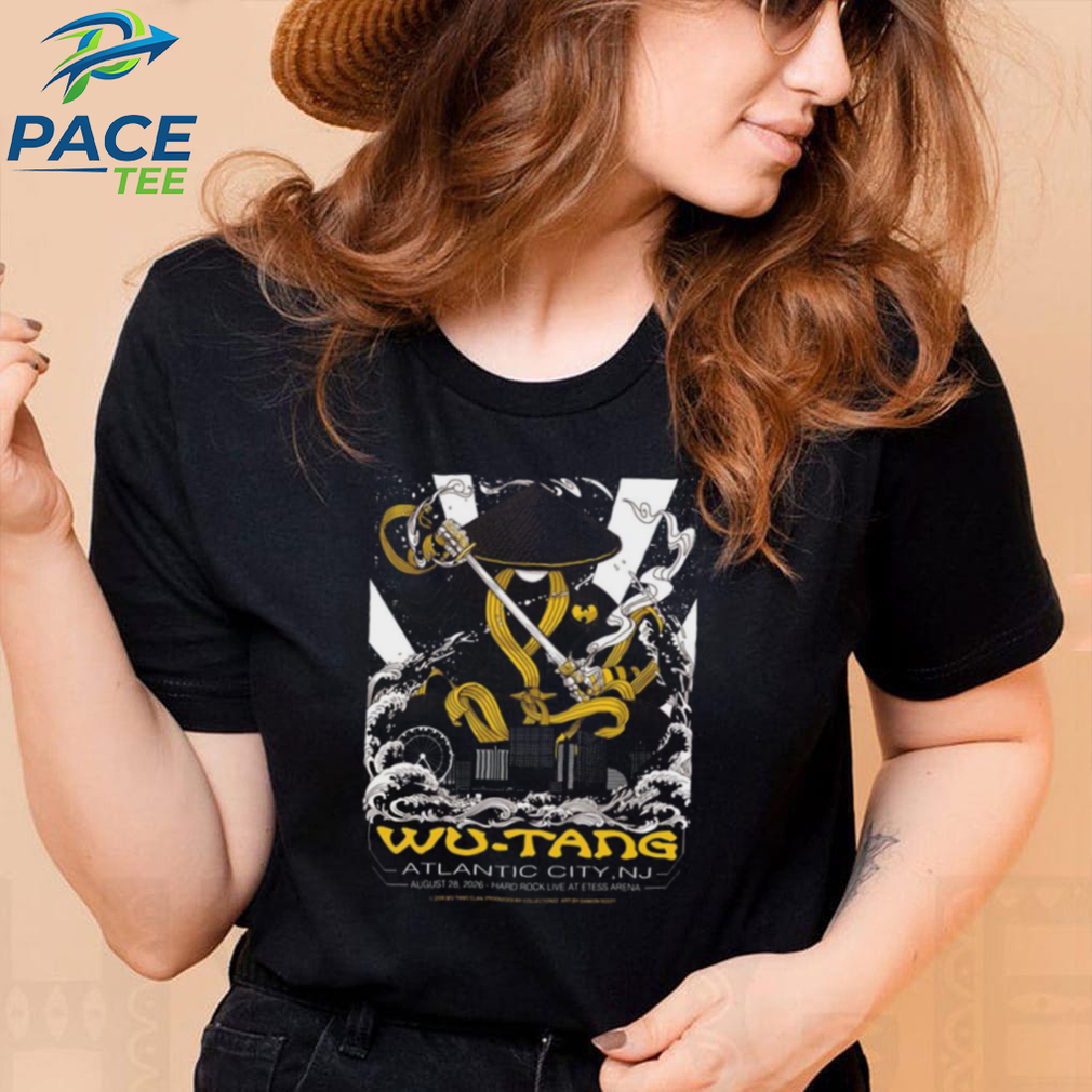 Wu Tang Clan Atlantic City Concert Samurai Graphic Print Shirt